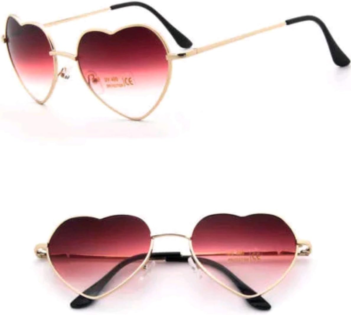 No Name Ltd Heart Shape Festival Sunglasses for Women Lolita Retro Hippy Vintage Ibiza Festival Love