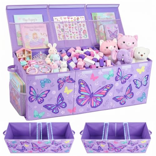 Image of Toy Box with Adjustable Divider Large Toy Chest Storage for Nursery Kidroom
