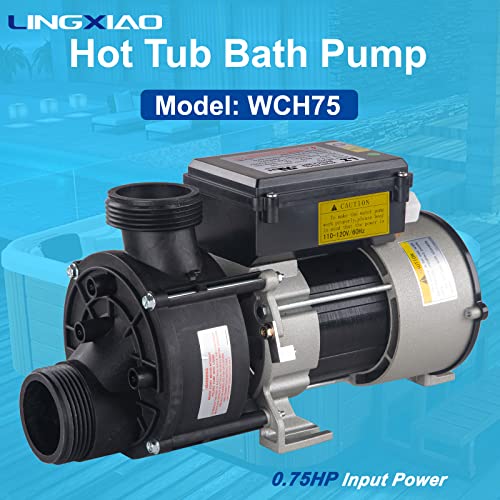 Image of SPA Bath Pump & Hot Tub Bath Pump - LX Bathtub Pump 110V - 120V, 0.75HP, 1.5 inch Port, Compatible with OEM Models - (Model: WCH75)