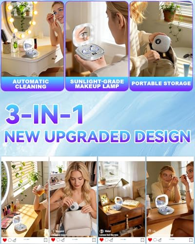 Image of Pro 3.0 Portable Ultrasonic Contact Lens Cleaner【Rechargeable】【50KHz Germany Super Motor】【Top1 Intelligent Chip-Smart Modes】 99% Brightness, Soft Contact Lens Tools Home Travel Use (Gray)