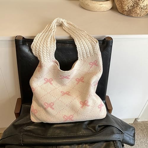 Bolso Hobo Rosa tipo Tote de Crochet para Mujer miniatura 4