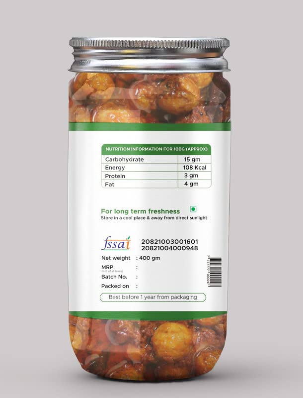 Miniatura 2 de Punjabi Amla Pickle casero fresco amlagrosella espinosa Ka Aachar (400G) - Receta de la madre  Pepinillo orgánico del norte de la India  Encurtido