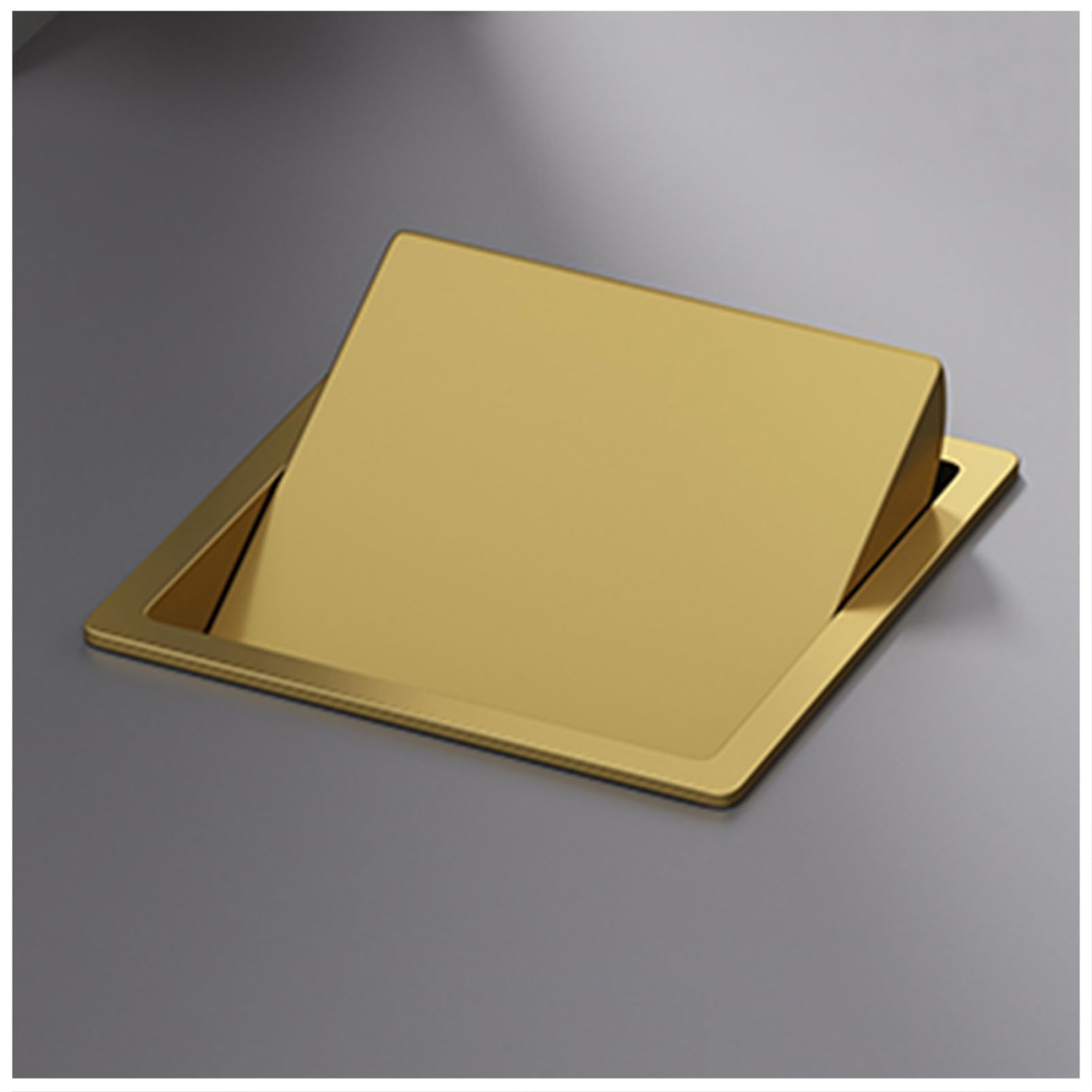 Recessed Trash Can Lid, Recessed Trash Can with Built-in Chute, Stainless Steel Swing Lid Waste Bin Countertop Embedded