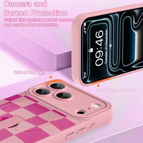 Image of ZIYE for iPhone 17 Pro Max Case Checkered Compatible with Magsafe Hot Pink