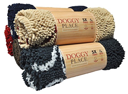 My Doggy Place - Ultra Absorbent Microfiber Dog Door Mat, Durable, Quick Drying, Washable, Prevent Mud Dirt, Keep Your House Clean (Oatmeal w Paw Print, Medium) - 31 x 20 inch