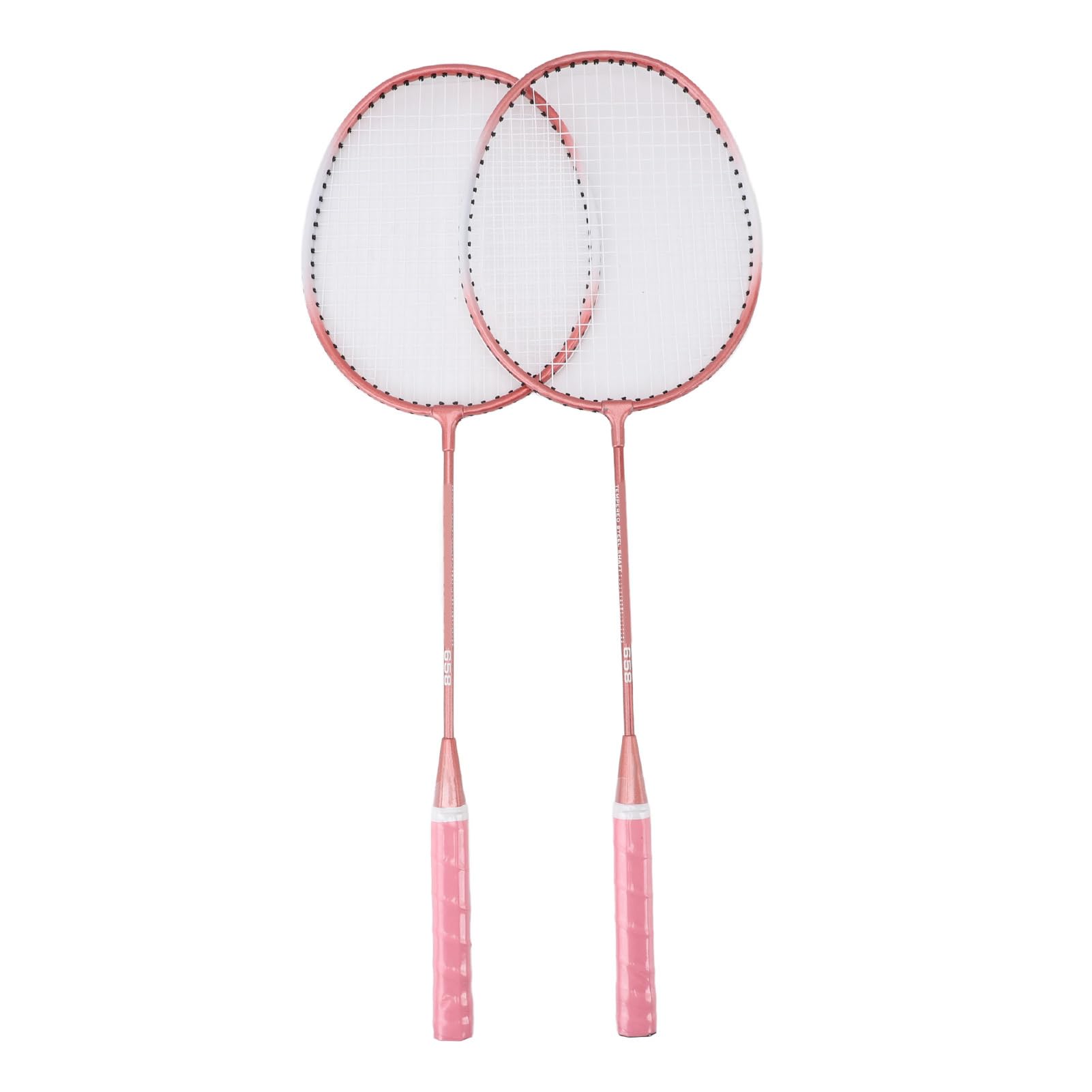 Set professionale da badminton con racchette ad alta elasticità e 3 volanti, per principianti e adulti, in lega di ferro (rosa)