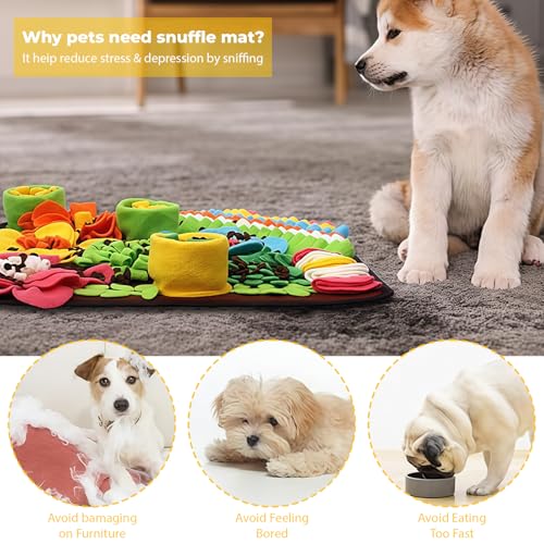 Yamobi Schnüffelteppich Hund, Schnüffelteppich für Hunde, Hunde Schnüffelspielzeug interaktives Hundestück,Hundespielmatte für alle Hunderassen 39x39cm