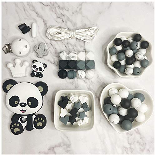 Ensemble de perles en silicone DIY pour création de bijoux panda