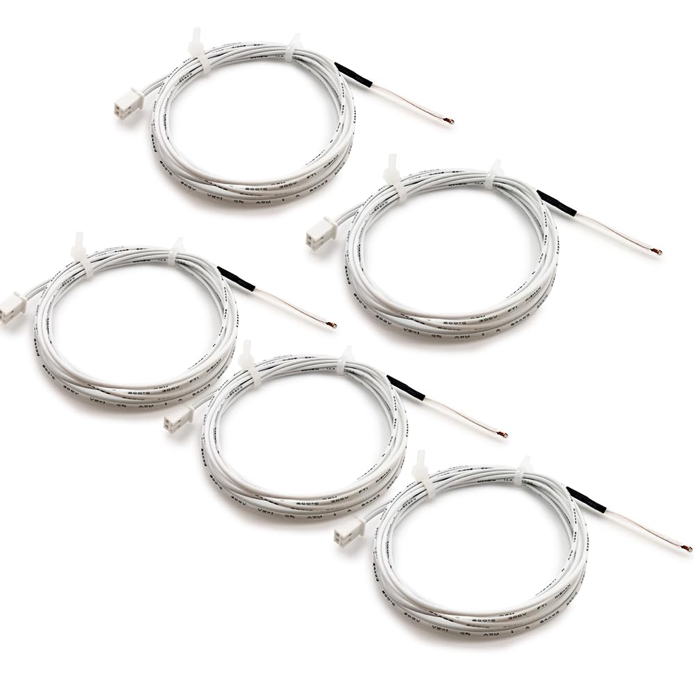 TIEXYE 5-Pcs Ender 3 Thermistor,3D Printer 100K ohm NTC 3950 Thermistor Temp Sensor (1m/39.4inch) Compatible for Creality Ender 3/Ender 3 Pro/Ender 5/Voxelab Aquila, 2Pin XH2.54,-picture-15