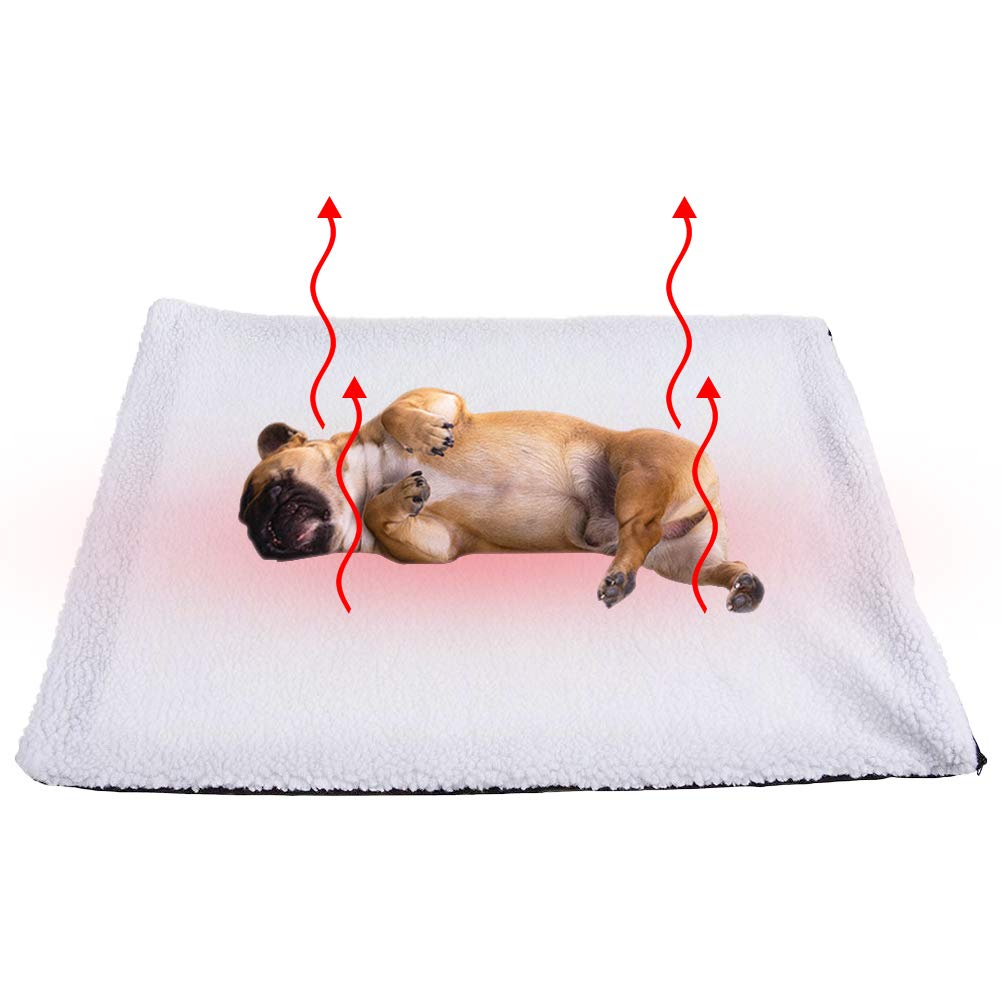 Warmsheep Pet Self Heating Pad Snooze Pad Pet Bed Mat for Pets Cats, Dogs Indoor/Outdoor (White)