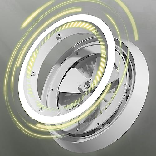 Miniatura 6 de HURRISE Estuche de maquillaje con ventilador de espejo, organizador de maquillaje portátil con espejo y luz LED, vitrina de almacenamiento de