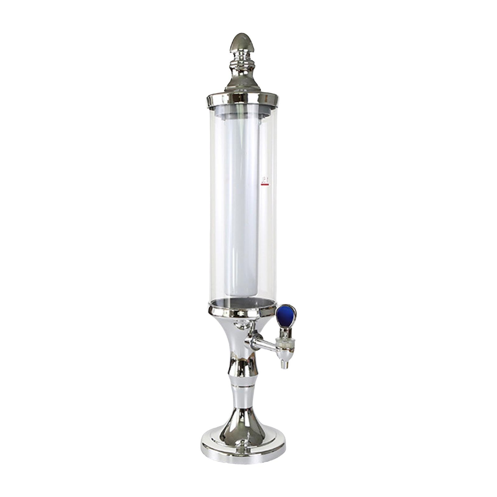predolo Dispensador de Torre de Cerveza con luz LED, fácil de Limpiar, Torre de Cerveza portátil extraíble de Gran Capacidad para Mesa de hogar, Cocina, Plata