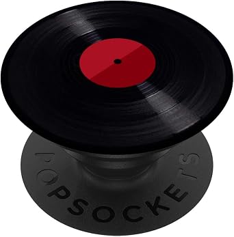 Pop Socket Vinyl Record Red Black Design. Disc Pop Socket PopSockets Adhesive PopGrip