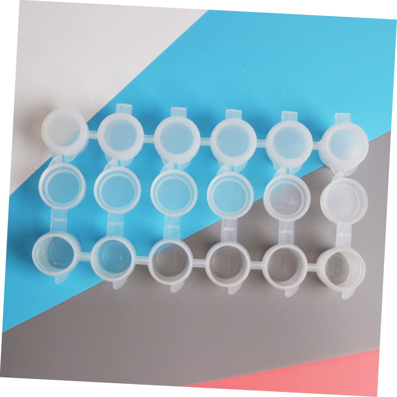 Boîte à Peinture à 6 Grilles 5ml, Plastique Blanc, 50 Pièces