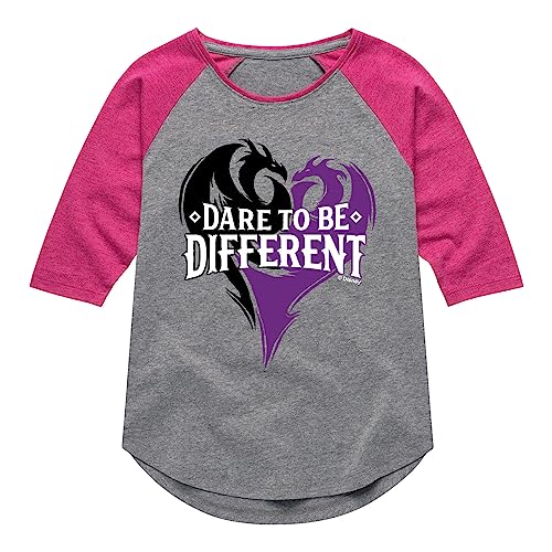 Disney Descendants - Dare to Be Different - Toddler and Youth Girls Raglan Graphic T-Shirt