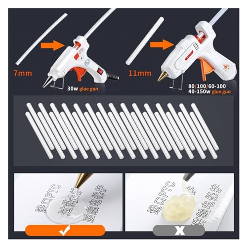 Pistola per colla a caldo pistola per colla a caldo 7 mm stick di colla industriale mini pistole termo gluegun strumento per temperatura di calore (colore: bianco-03 80 W)