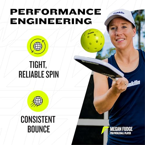 Image of Franklin Sports X-40 Outdoor Pickleballs - Official Ball of USA Pickleball, APP Tour + US Open - Regulation Size