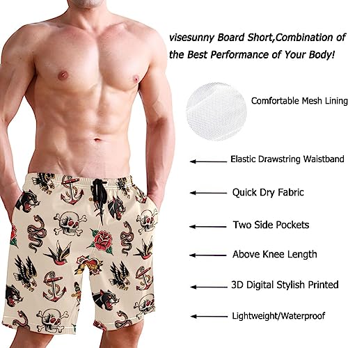 visesunny Men's Novelty Beach Shorts Soft Swimwear Sports Running Swim Board Shorts Bathing Suits Mesh Lining2
