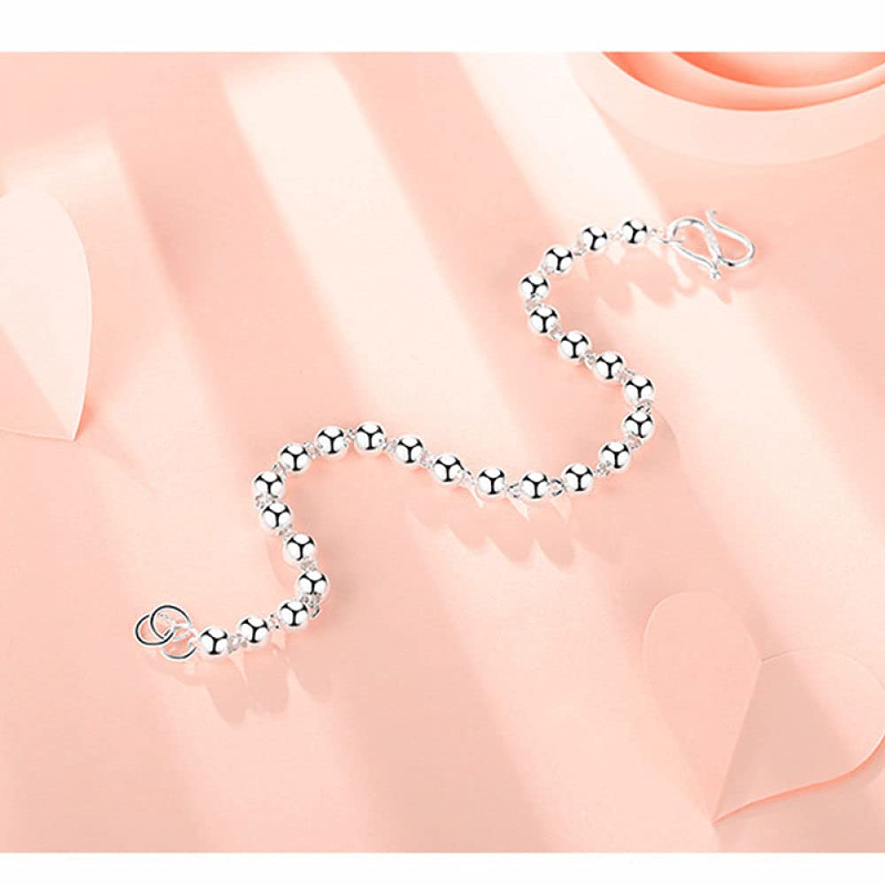 Bracciale Argento Donna,Bracciale Donna In Argento Sterling S990 Bracciale Cinese Vintage Con Perline In Argento Bracciale Amicizia Braccialetto In Argento Sterling Sorella Gioielli Regali Per Sorel