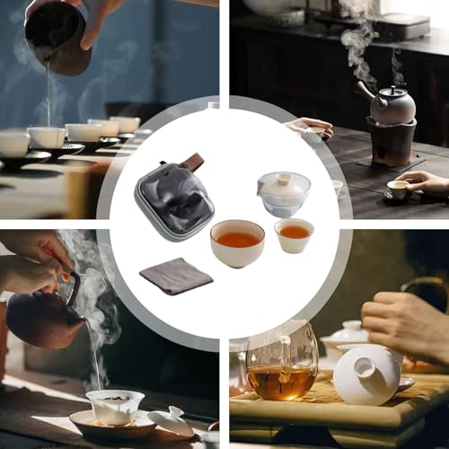 Juego de té para regalar con tetera de cerámica y accesorios de tarde 5