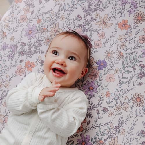 Image of Premium Fitted Knit Crib Sheet /Toddler Sheet Flora by Copper Pearl