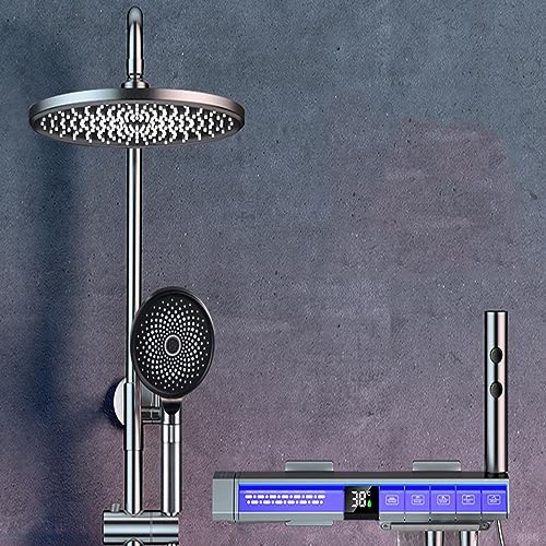Douche affichage digital blanc carré pour salle de bain familiale