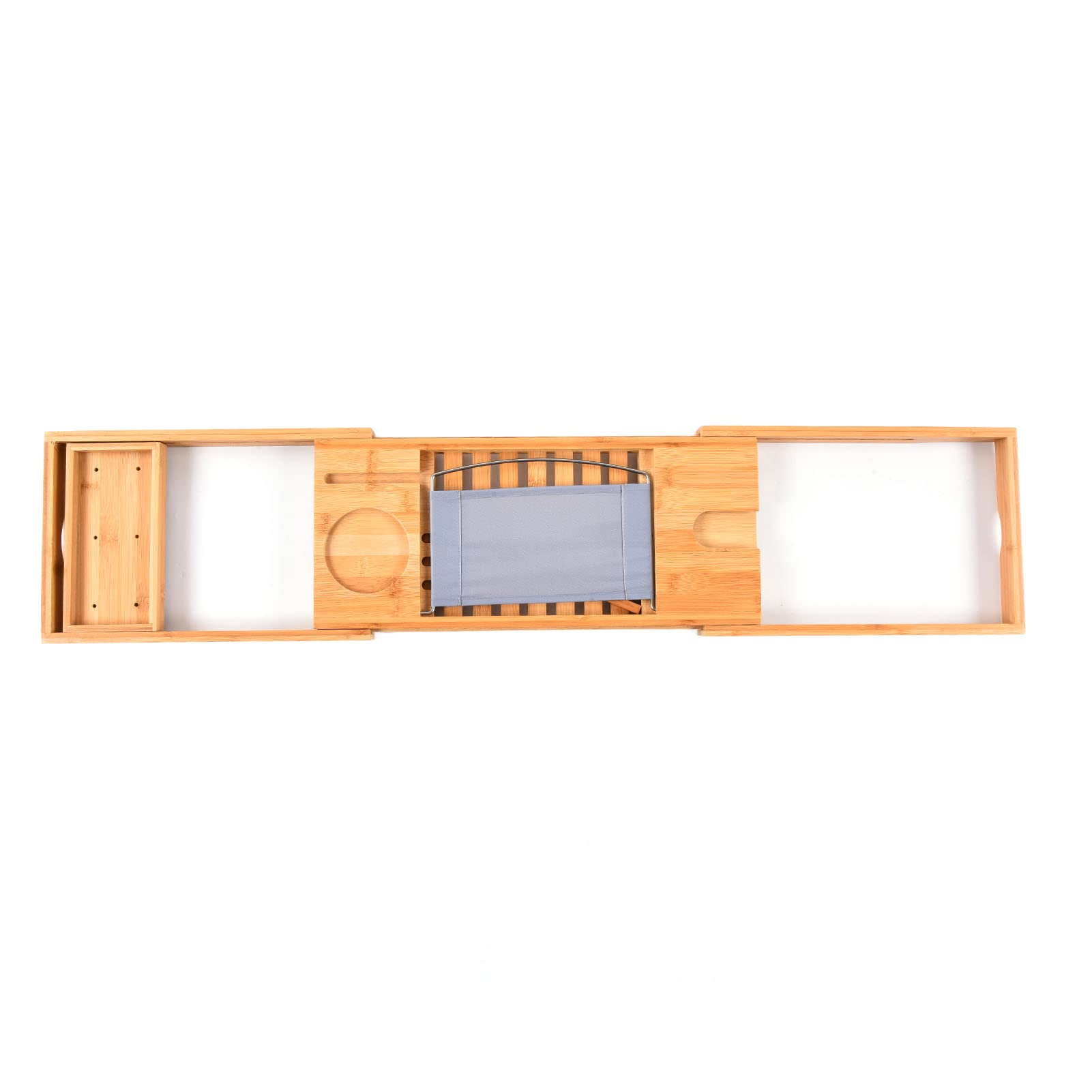 Hyuduo Bandeja de Baño Bandeja de Bañera de bambú 69,5 X 22,5 Cm Soporte de Baño Retráctil con Diseño Simple para el Hogar Salón de Belleza Hotel Casa de Familia