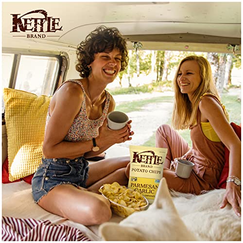 Image of Kettle Brand Potato Chips, Parmesan Garlic Kettle Chips, 7.5 Oz (Pack of 12)