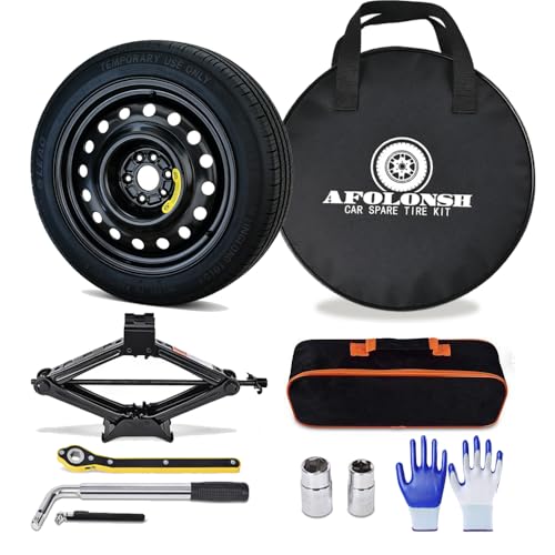 VS3BEGREPP - Missing Spare Tire Maximum Speed Label - 2018-2019 Mercedes-Benz Sprinter 4 Spare Tire Kit Fits Mercedes GLC 2015-2026, BMW X5 2019-2026 & X3 2018-2026 | Complete Compact Spare Tire 155/90R18 with Pre-Mounted Wheel | Includes 2.5 Ton Scissor Jack, Lug Wrench & Tool Set