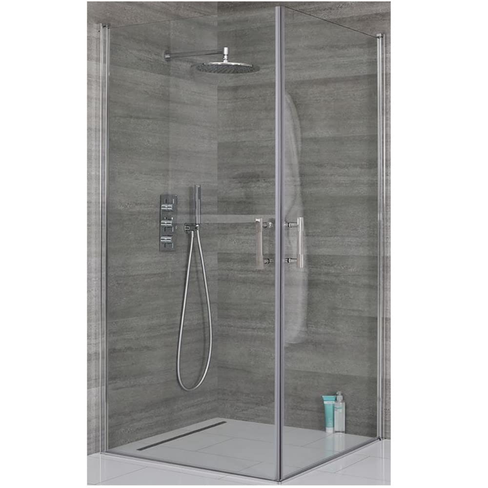 Milano Portland Chrome Corner Double Hinged Door Shower Enclosure - 760Mm X 760Mm