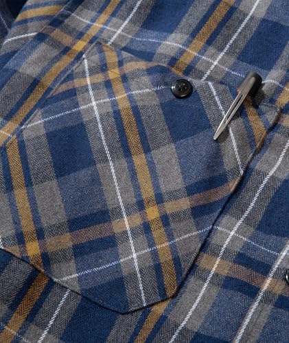 Image of SCODI Mens Flannel Hoodie Shirt Casual Button Down Plaid Long Sleeve Shirts