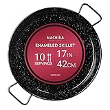 Machika Enameled Steel Skillet, Non Stick Paella Pan, Perfect for Camping and Outdoor Cooking, Rust...