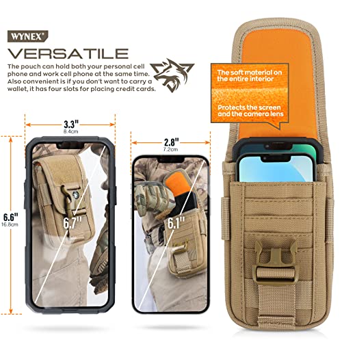 Wynex Tactical Molle Phone Pouch With Compass Buckle, Tactical Phone Holster Molle Cell Phone Pouch Universal Belt Waist Bag For Ip 13/12/11 Max / S22/S21 With Us Patch & Paracord Keyring Clip #TOP3
