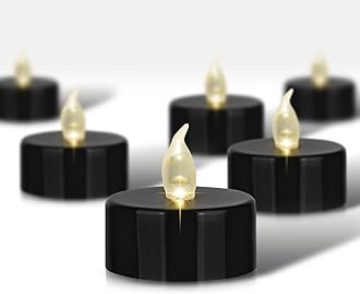 Tappovaly Black Tea Lights Candles Battery Operated, 12 Pack Electric Flameless Votive Candles Long Lasting 200 Hours, LED Flickering Tealight Candle for Halloween Holiday Party Home Decoration