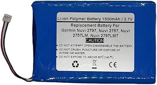 3.7V 1500mAh Replace GPS Navigator Battery for Garmin Nuvi 2797, Nuvi 2757, Nuvi 2757LM, Nuvi 2797LMT，361-00066-00