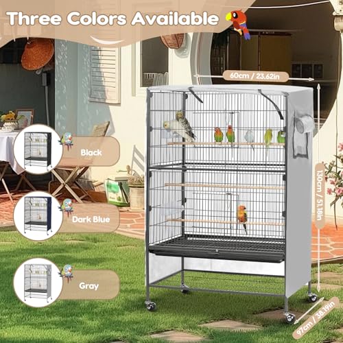 Image of Bird Cage Cover, Large Birds Cage Covers for Night, Birds Cover for Cage with Adjustable Front Curtain, Blackout & Breathable Birdcage Covers for Parrot, Small Animals(Not Include Bird Cage)