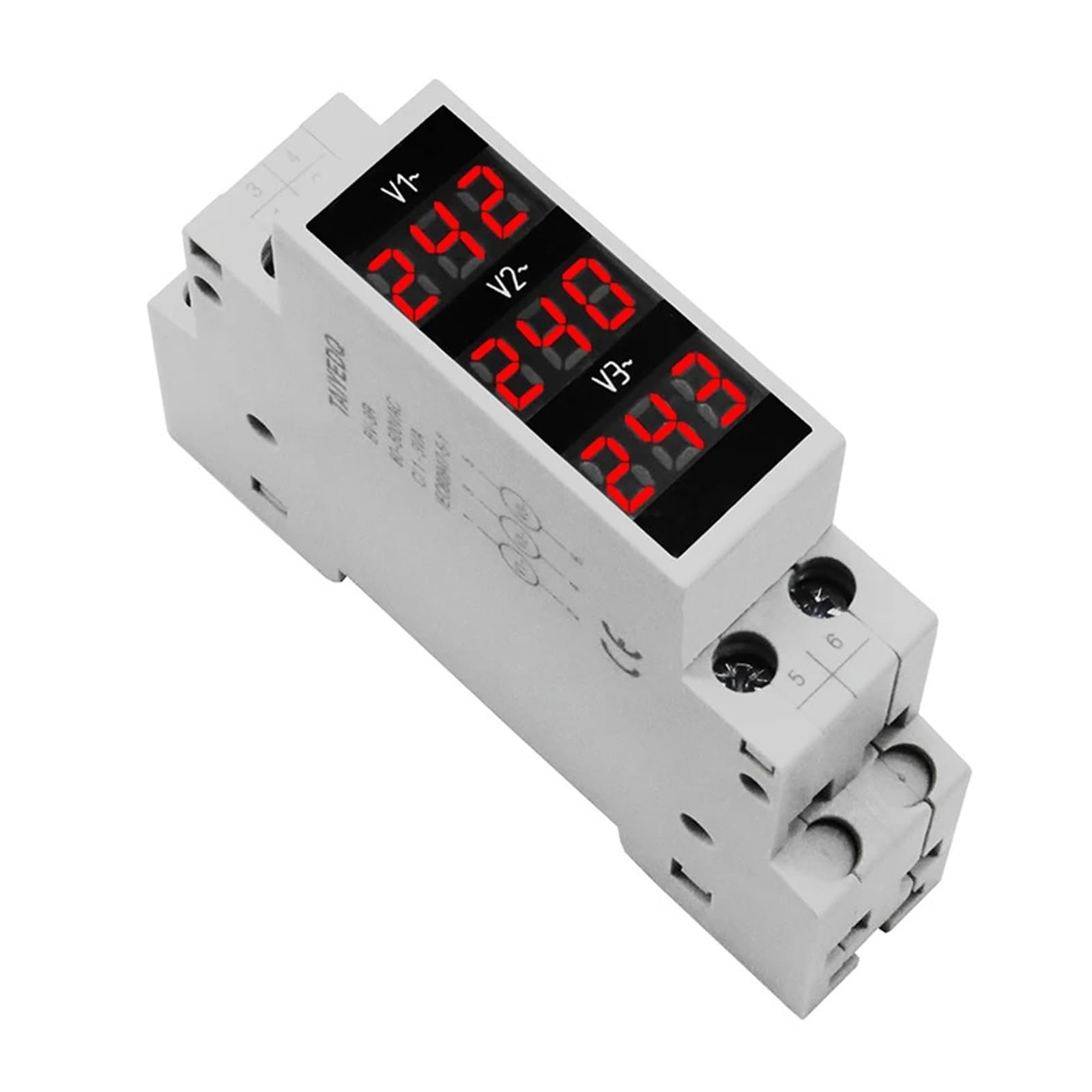 Compteur de tension triphasé haute précision Rail Din affichage digital BV-3R - 4