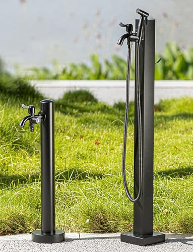 Stainless Steel Water Faucet Pillar, Outdoor Antifreeze Hydrant Water Feature Fountain for Irrigation, 95cm Vertical Garden Water Dispenser