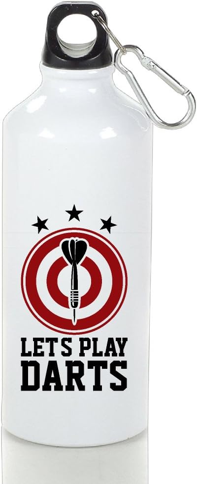 Let's Play Darts With Dartboard Travel Sports Water Bottle