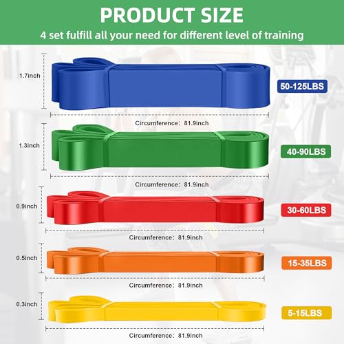 Image of Resistance Bands,Exercise Bands,Workout Bands,Resistance Bands Set for Legs,Pull Up Bands,Stretch Bands for Exercise,Muscle Training, Physical Therapy, Shape Body, Men Women
