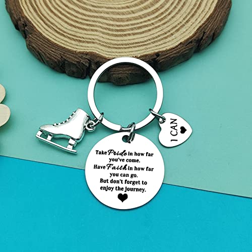 image for Dabihu Ice Skater Gift Ice Skating Gift Keyring Skate Lover Gift Skati