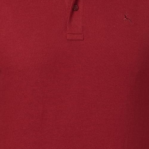 Image of Parx Men's Regular Fit Solid Pattern Polyester Blend Half Sleeve Polo Neck Casual T-Shirt