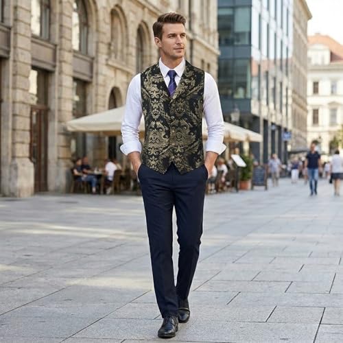 Chaleco sin mangas de moda 2026 para hombre con botones de Generisch para primavera 3