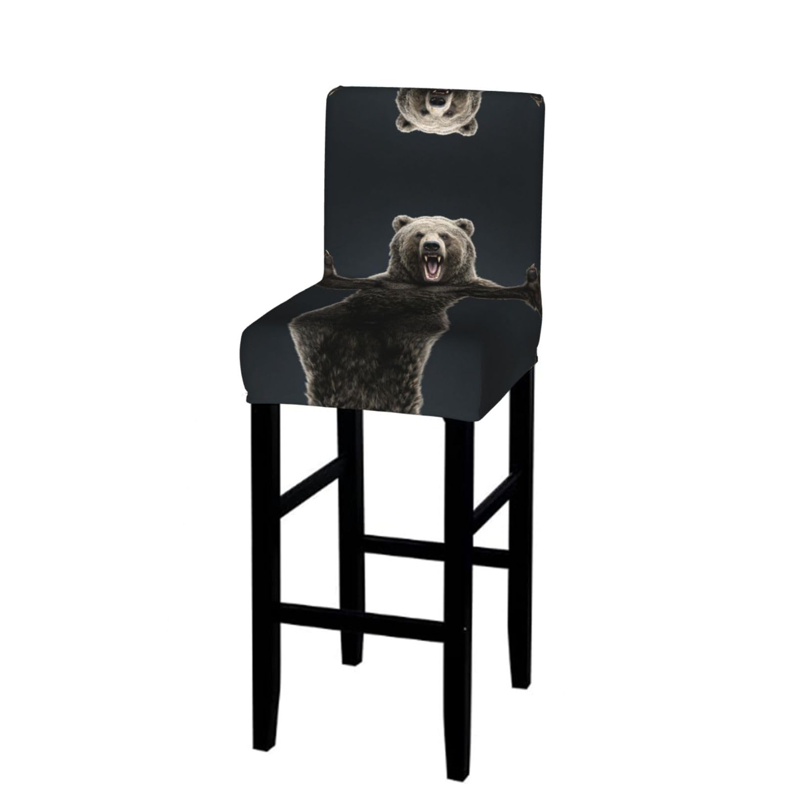 CNTDBU Grizzly Roar Bar Stool Cover-Stretchy Chair Slipcover for Kitchen