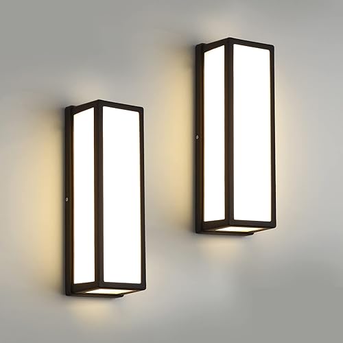 rosysky Outdoor Wall Sconces LED Wall Lamp Sets of 2 30W Modern Porch Exterior Wall Fixtures Wall Lights for Living Room Suitable for Balcony,Courtyard, Garage, Terrace
