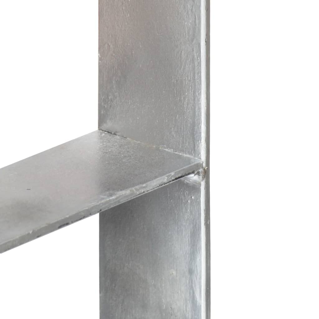 Postes galvanizados 6 unidades, 7 x 6 x 60 cm, en forma de H, de acero con agujeros preperforados para postes de vallas, cenadores, sombrillas, jardín, exteriores, camping y protección contra