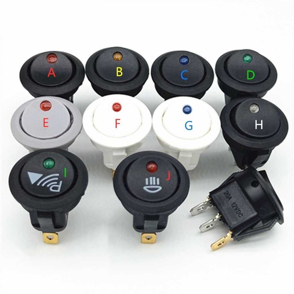 Commutateur automobile en cuivre massif interrupteur d'alimentation rond 12V