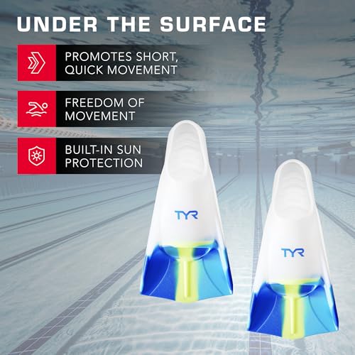 TYR Stryker Silicone Swim Fin for Racing and Training, X-Large, Navy/Red/Clear