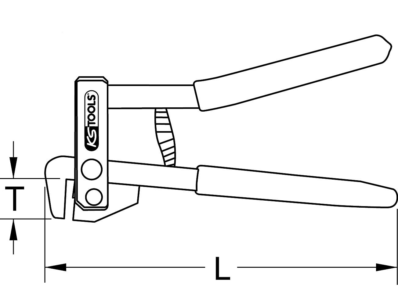 KS Tools 118.0056 Mini szczypce do odginania blachy, 220mm