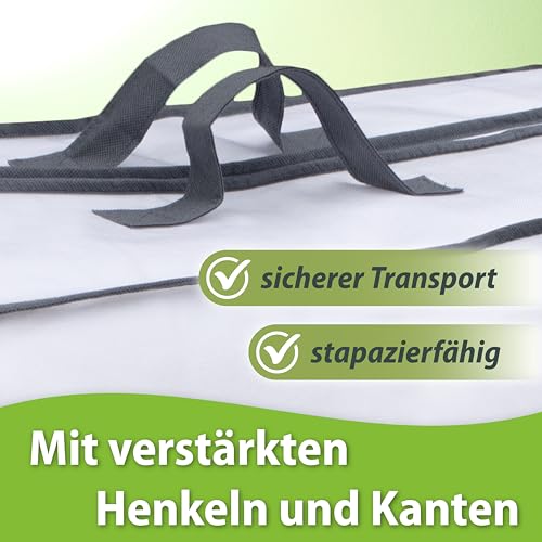 franknatur 2x Aufbewahrungstasche für Bettdecken - Tasche Aufbewahrung Bettwäsche